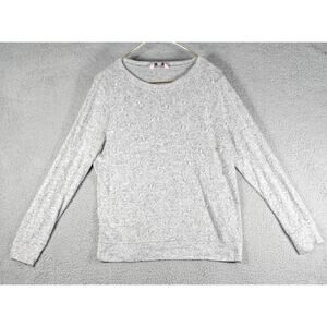Juicy Couture Shirt Womens Size Medium Grey Bead Embellished Crewneck Sweatshirt